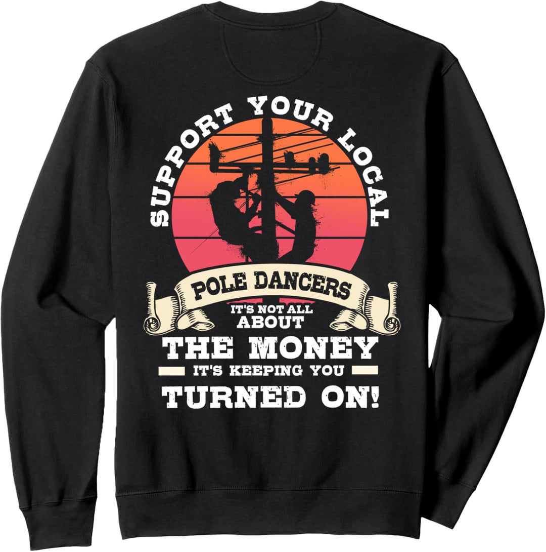 Lineman Gifts Line Worker Bild auf der Rückseite des Hemdes Sweatshirt
