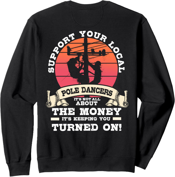 Lineman Gifts Line Worker Bild auf der Rückseite des Hemdes Sweatshirt
