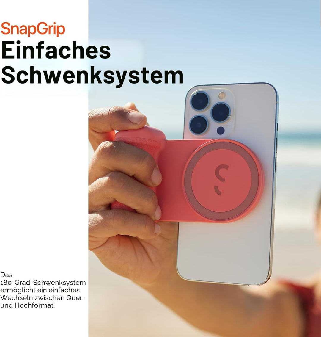 ShiftCam SnapGrip – mobiler Batteriegriff mit kabellosem Auslöser – magnetische Halterung lässt Sich