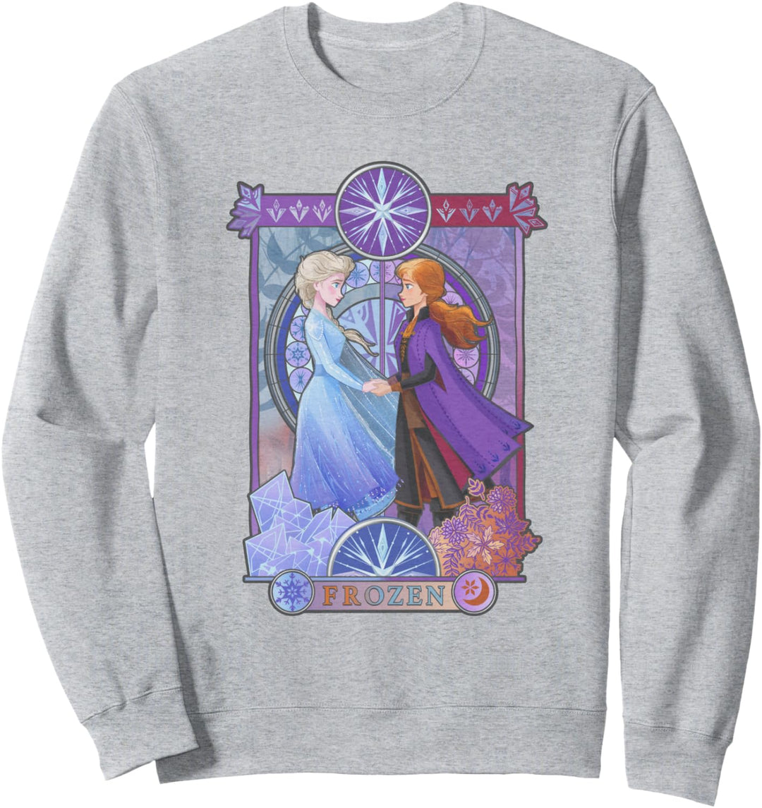 Disney Frozen 2 Elsa Anna Split Geometric Poster Sweatshirt