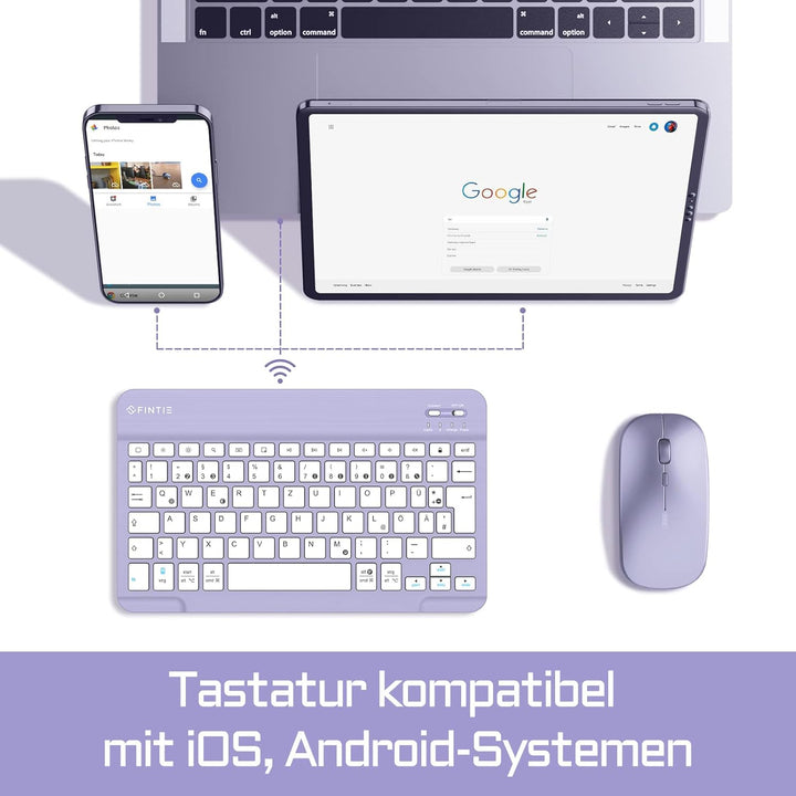 FINTIE Ultradünn Bluetooth Tastatur mit deutschem Layout QWERTZ für iPad Air/Pro/Mini/iPad 10.9/10.2