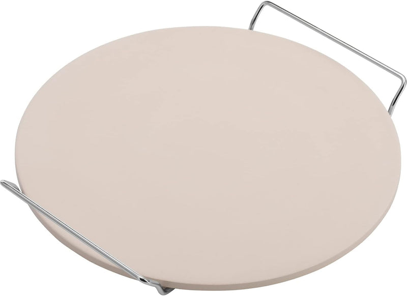 Westmark Pizzastein, Rund, Ø 33 cm, Mit Untersatz, Keramik, Beige/Silber, 32402260 Einzeln Rund, Ein