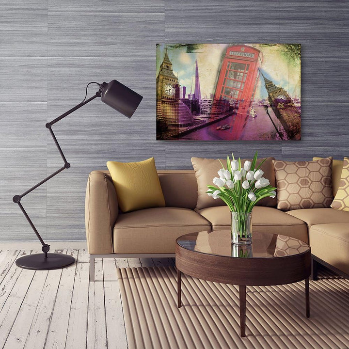 Feeby Frames, Leinwandbild, Bilder, Wand Bild, Wandbilder, Kunstdruck 70x100cm, TAMISE, LONDON, STAD