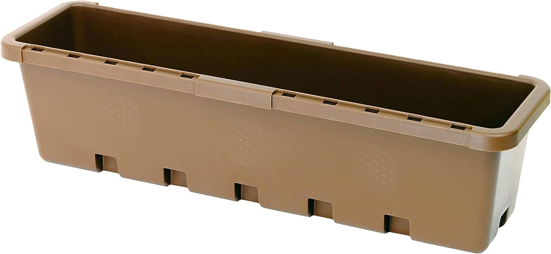 GreenLife Blumenbox 3 Stück Pflanzkasten Blumenkasten Balkonkasten (Terrabraun), Terrabraun