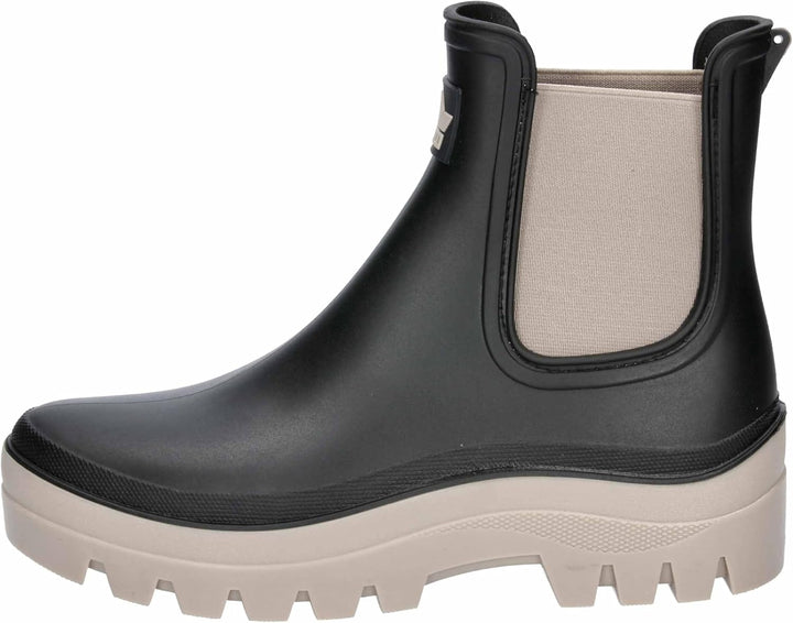 Lico Damen NeptunaGummistiefel 37 EU Schwarz Beige, 37 EU Schwarz Beige