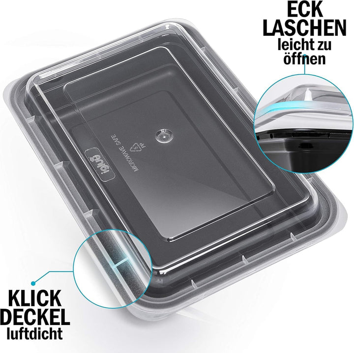 [10er Pack] 1-Fach Meal Prep Container Von Igluu - Essensbox, Lunchbox Mikrowellengeeignet, Spülmasc