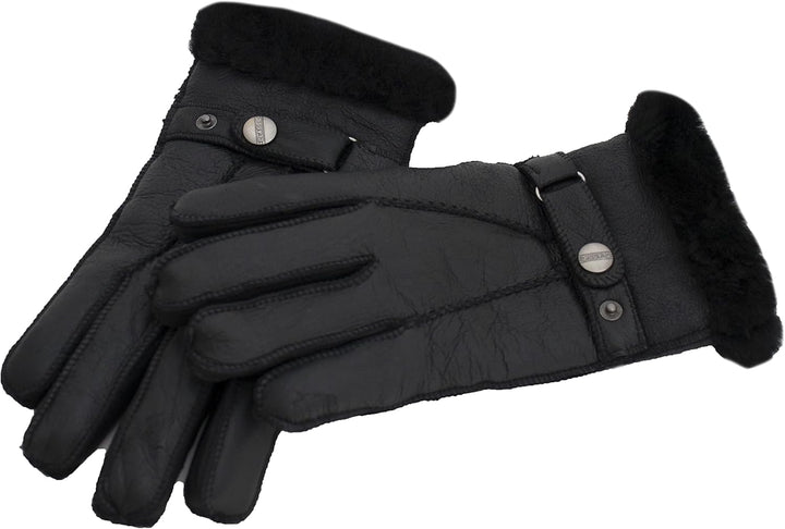 Reissner Lammfelle Fingerhandschuhe HDS-FINGER2 Merino Lammfell Nappa Leder in schwarz, beige und wa