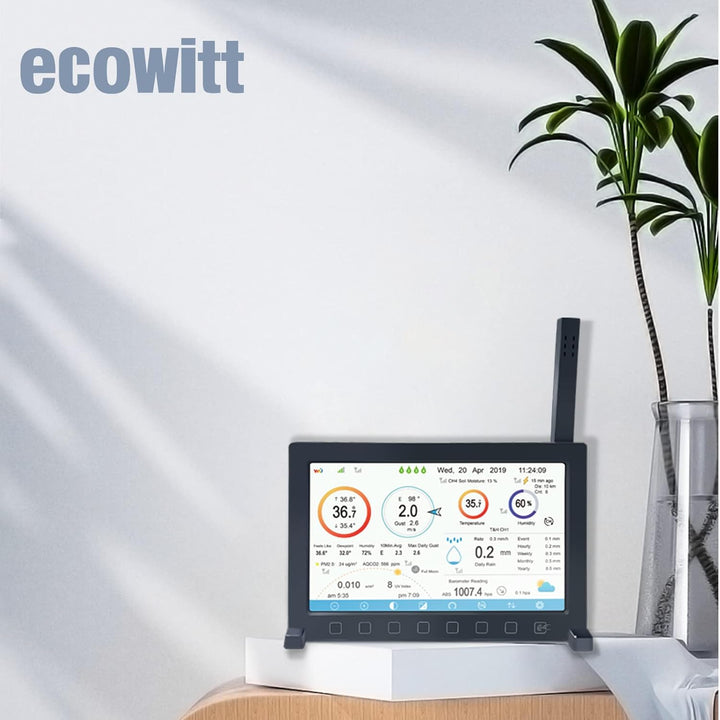 ECOWITT Wetterstation mit Aussensensor HP2561, kabellos, 7-in-1-WLAN, solarbetriebene Wetterstatione