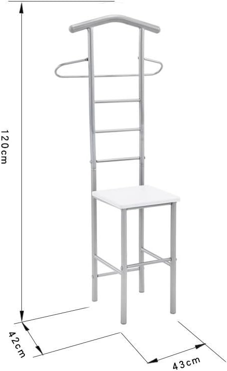 CARO-Möbel Herrendiener Stummer Diener Kleiderständer JIVO, in weiss alufarben,121 cm, Garderobe mit
