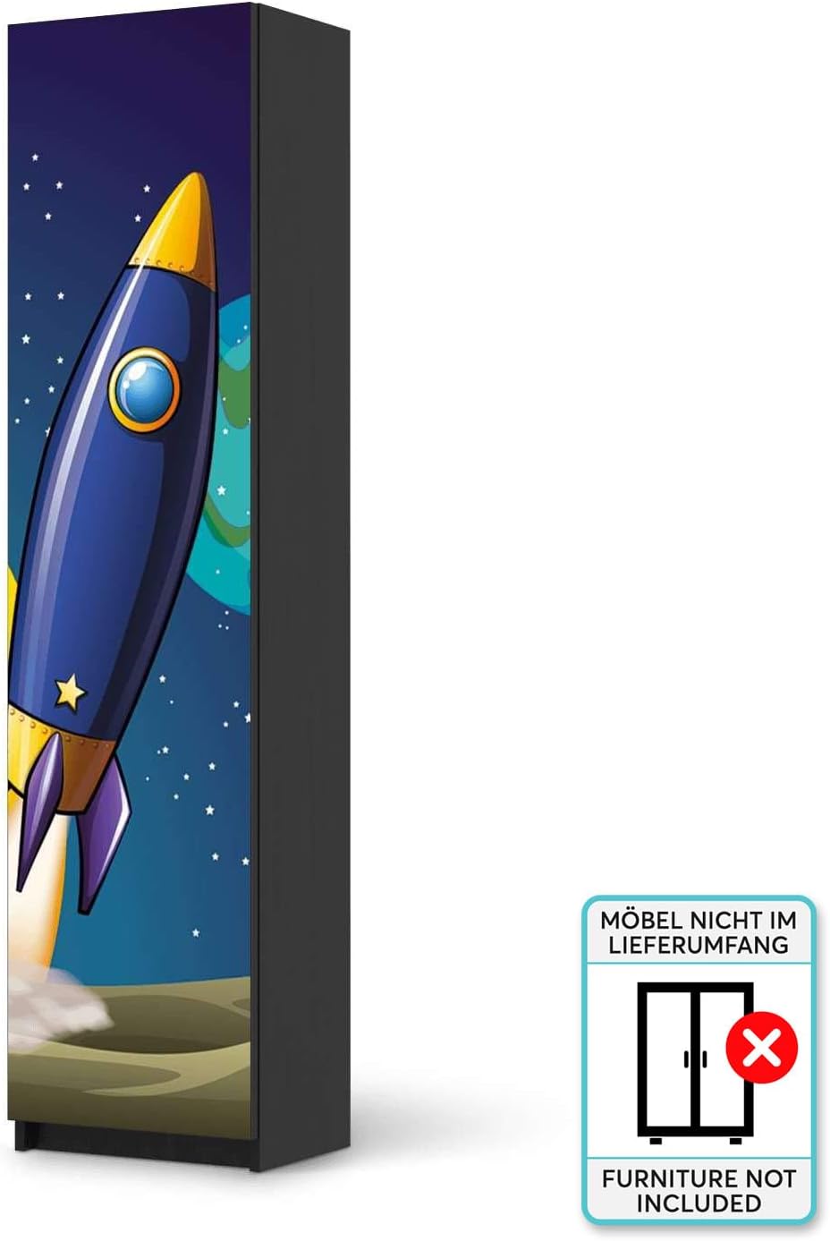Möbel-Folie für Kinder - passend für IKEA Pax Schrank 201 cm Höhe - 1 Tür I Tolle Möbelfolie für Kin