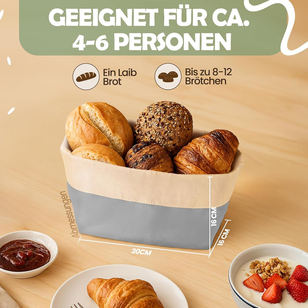 Brotkorb [STOFF] Brötchenkorb stoff | Brotbeutel aufbewahrung frischhalten | Brotkörbchen | Frühstüc