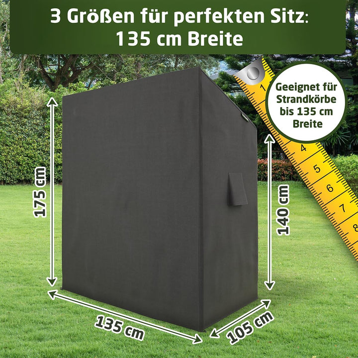 WALDNER Strandkorb Schutzhülle | Oxford 600D | Abdeckung Strandkorbhülle Abdeckhaube Abdeckplane | w