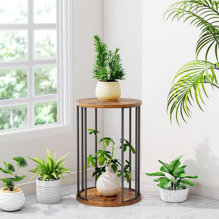 HDANI Rund Pflanzenständer Metall 45cm,Solider und Robuster Blumenständer für Wohnzimmer, Garten,Bal