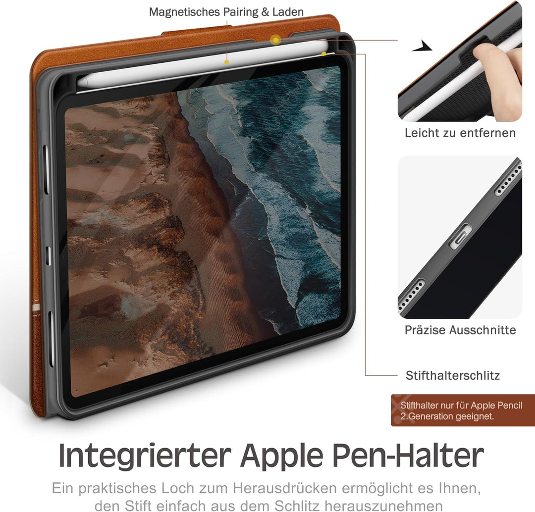 KingBlanc für iPad mini 7 Hülle (A17 Pro) 8,3 Zoll 2024, iPad mini 6 Hülle 2021 mit Stifthalter, Veg