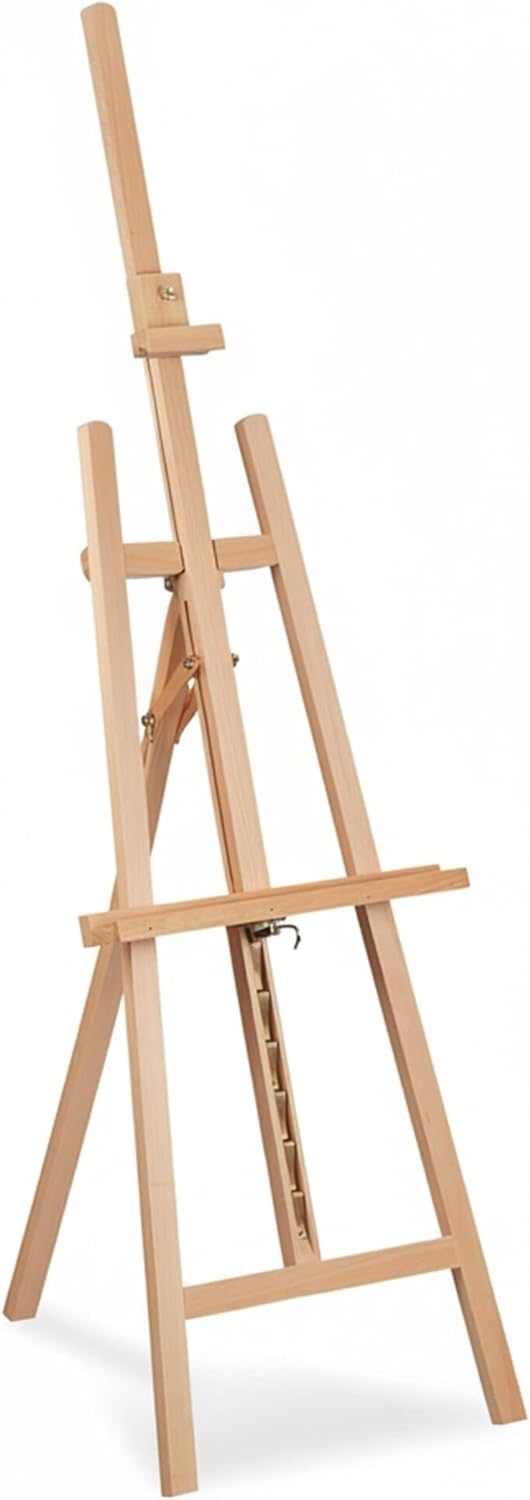 Relaxdays Staffelei, verstellbar, gross, stehend, für Kinder & Erwachsene, Holz, Höhe max. 128 cm, M