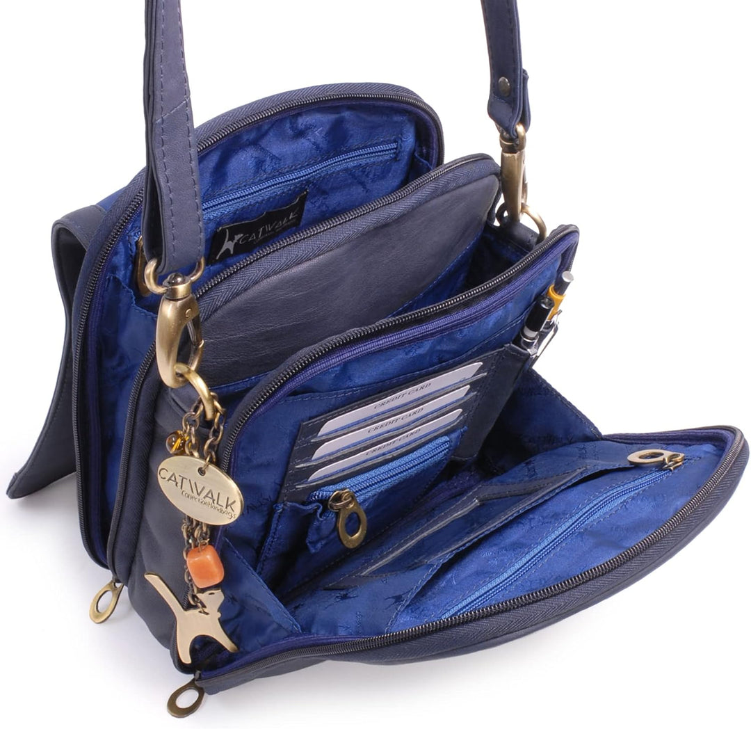 Catwalk Collection Handbags - Leder - Organizer/Umhängetasche/Schultasche/Aktentasche für Damen - ME