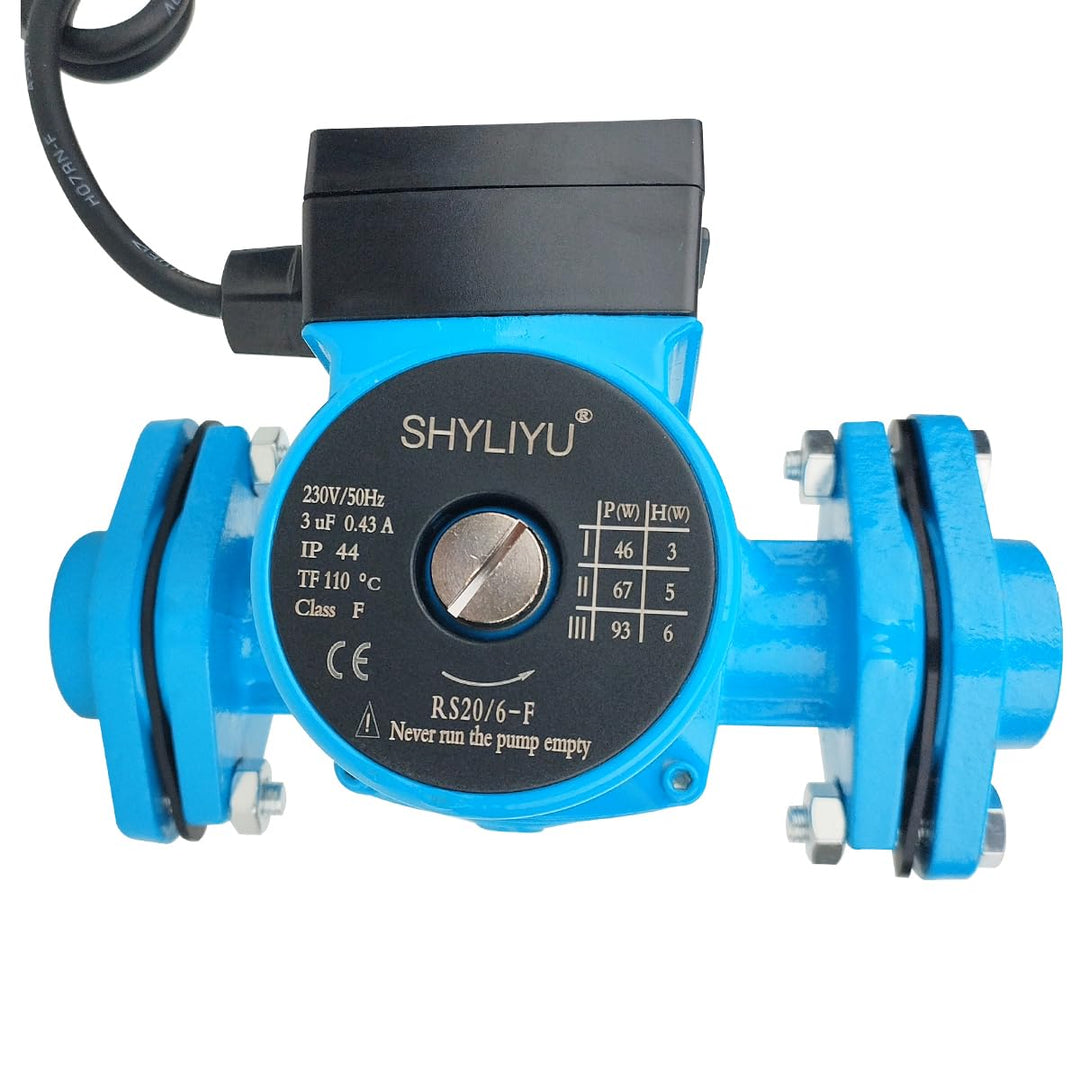 SHYLIYU 230 V Druckerhöhungspumpe, 1/8 PS, 3-Gang-Umwälzdruckpumpe, 1-Zoll-Flansch-Warmwasser-Umwälz