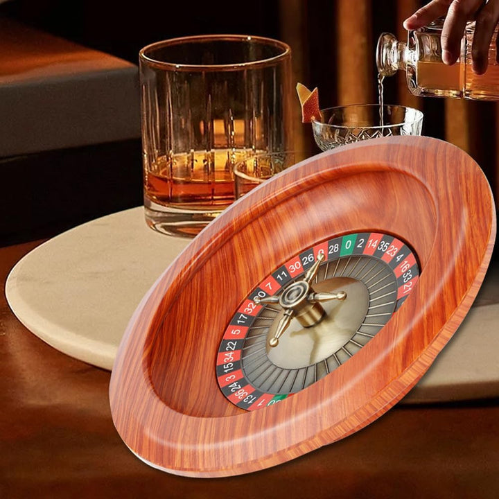 Holzroulette-Rad 12 Zoll Digitale Anzeige Russisches Roulette Brettspiel Lotteriedrehscheibe Erwachs