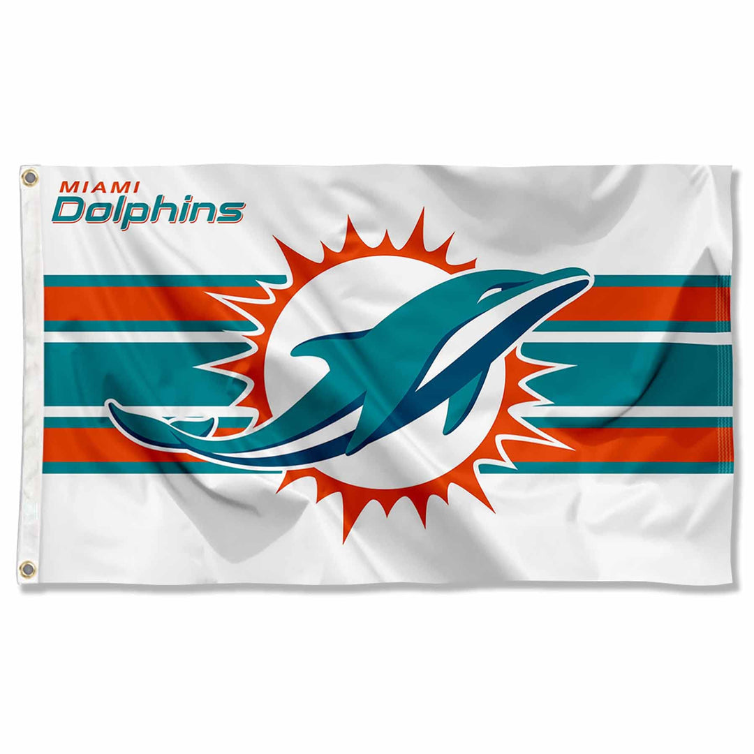 WinCraft Miami Delphins Weisse Flagge für den Innen- und Aussenbereich, 90 x 150 cm