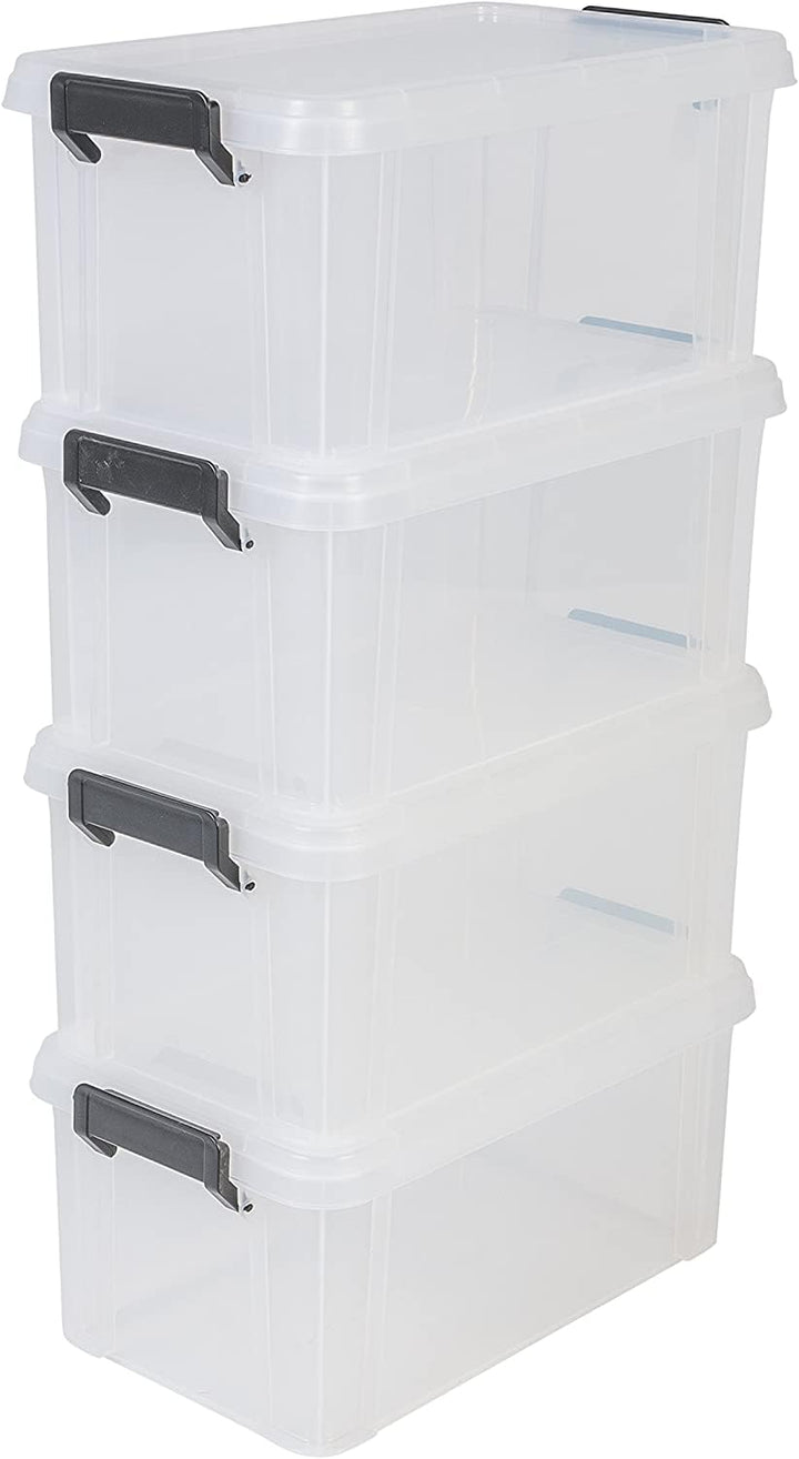 Iris Ohyama, 4er-Set, Aufbewahrungsboxen, 6 L, mit Einrastgriffen, stapelbar, Garage - Multi Box MBX