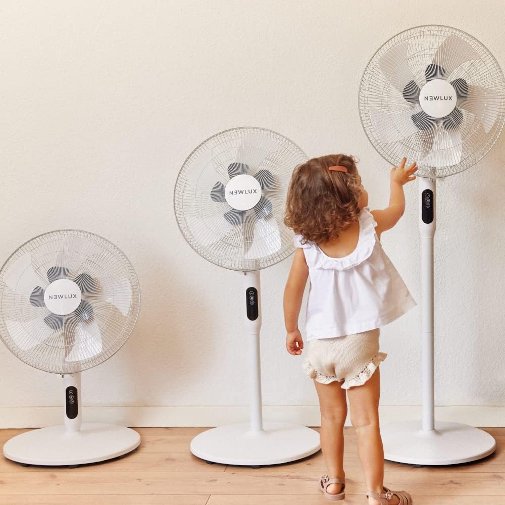 Newlux - Standventilator mit Fernbedienung, 3-in-1 W1050 Smart 10 Flügel, Ø 40 cm, 3 Vel und Timer 1