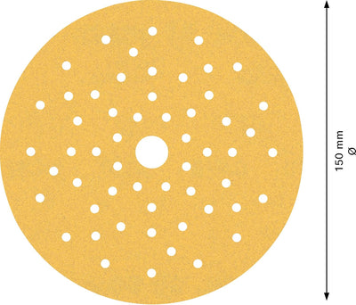 Bosch Accessories 50x Schleifpapier Expert C470 Mehrloch (für Hartholz, Farbe auf Holz, Ø 150 mm, Kö