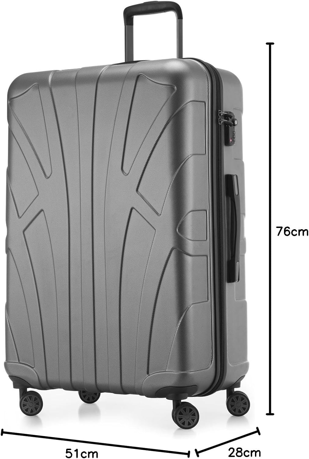 Suitline grosser Hartschalen-Koffer Koffer Trolley Rollkoffer XL Reisekoffer, TSA, 76 cm, ca. 96-110
