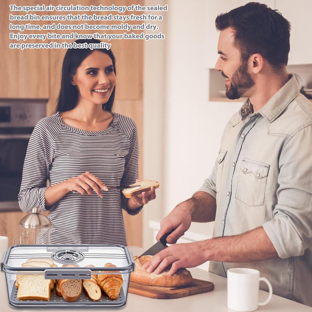 BAIFULAI Brotkasten Brotbox, Brot Aufbewahrungsbox, lebensmittelechtes PET-Material, Zeitaufzeichnun