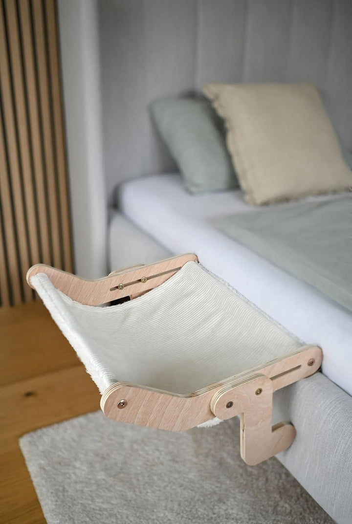 Kerbl Pet Hängematte Nap, Katzenmatte, Katzenbett, weiss, 49,5x43cm, Holz, Polyester, Katzen, Bezug