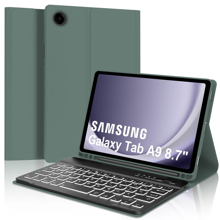 IVEOPPE Hülle mit Tastatur für Samsung Galaxy Tab A9 8.7", Tastatur für Samsung Tablet A9 2023, Magn