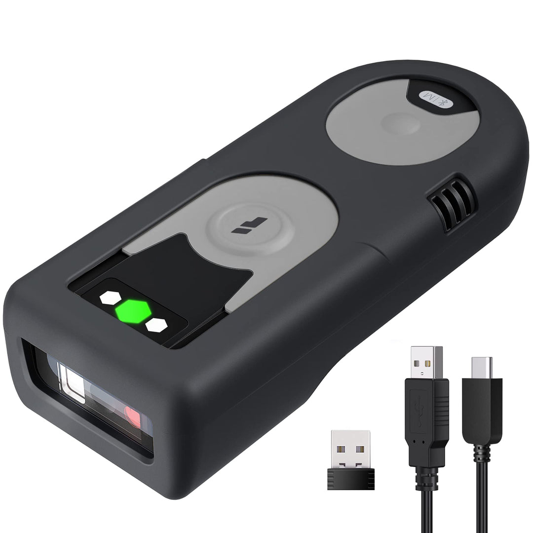 Inateck Barcode Scanner Bluetooth 1D mit 2,4Ghz USB Adapter, liest Barcodes von Bildschirmen, Exklus