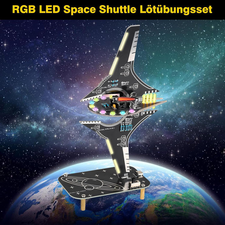 DONGKER Löt Bausatz, Raumschiff Styling RGB LED Licht Löten Übungssatz, DIY Lötprojekt Lampen Bausat