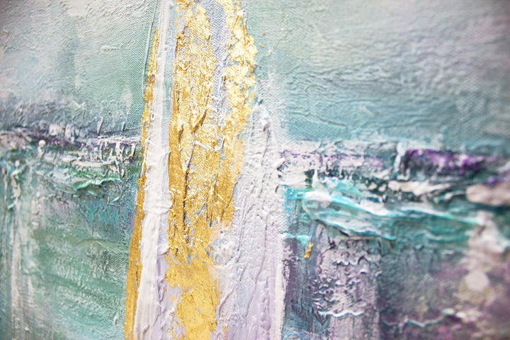 YS-Art Abstrakt Acryl Gemälde auf Leinwand handgemalt Segelboote Wandbilder Wohnzimmer moderne blaue