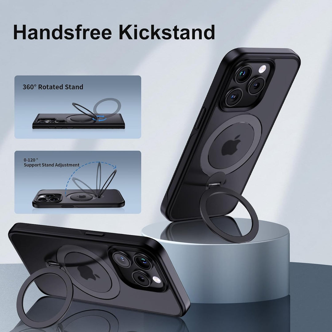 XINKAE Hülle iPhone 15 Pro Handyhülle mit Magsafe Dreh Ständer Halter Schutzhülle iPhone 15 Pro mit