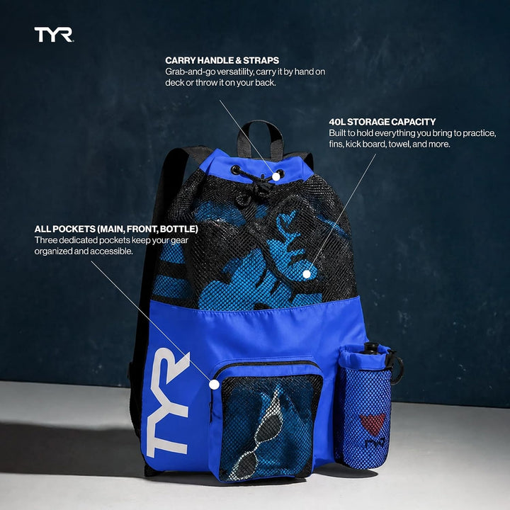 TYR Unisex Big Mesh Mummy Rucksack Tasche Einheitsgrösse Rot, Einheitsgrösse Rot