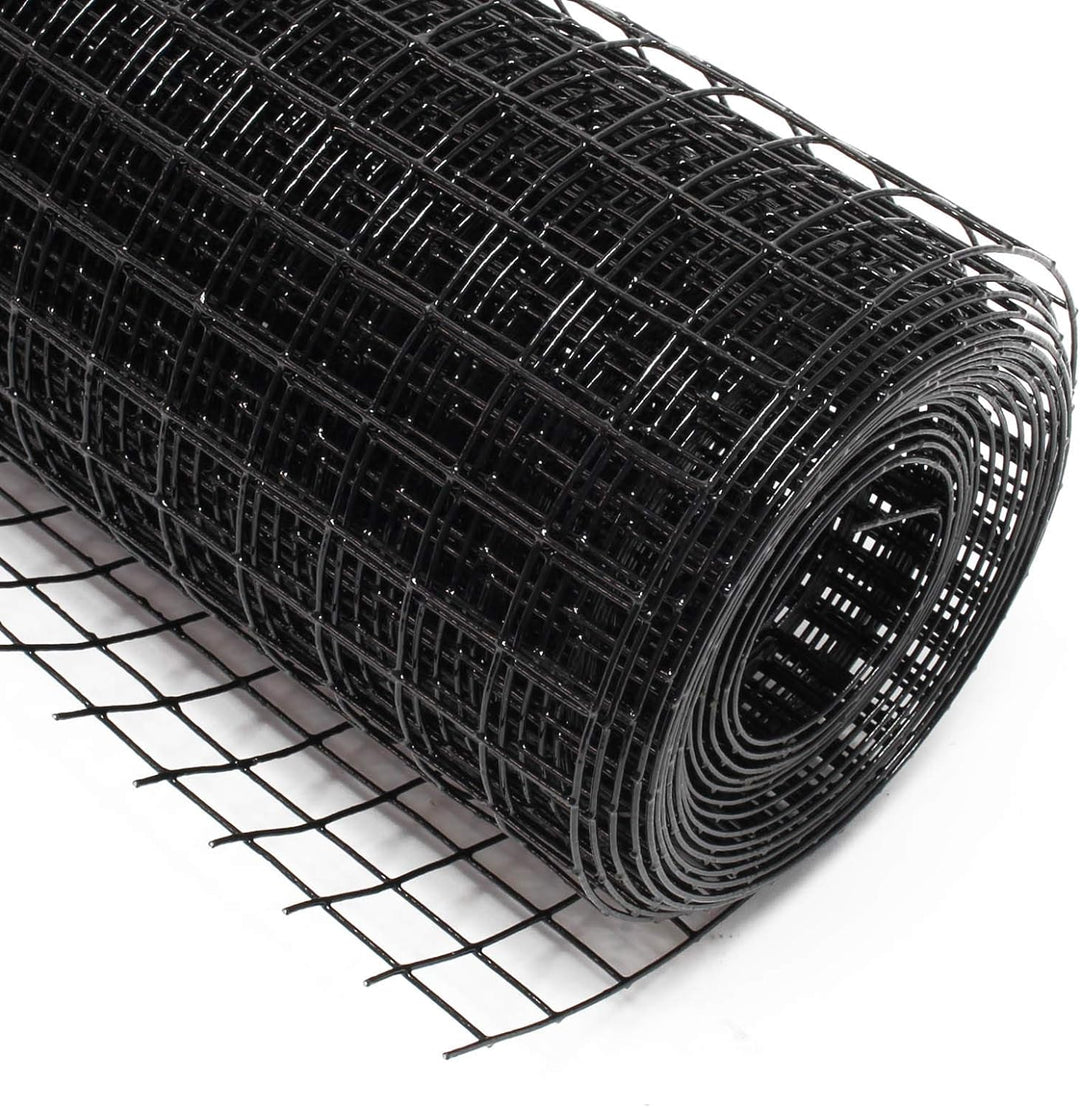 Volierendraht 4-Eck in Schwarz mit 12x12mm Maschengrösse, 5m Rolle 100cm Höhe, aus verzinktem Stahl