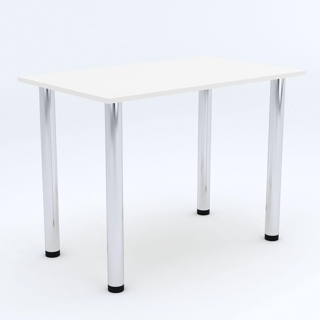 mikon 60x40 | Esszimmertisch - Esstisch - Tisch mit Chrombeinen - Küchentisch - Bürotisch | Weiss 60