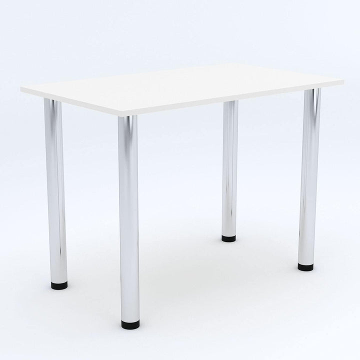 mikon 60x40 | Esszimmertisch - Esstisch - Tisch mit Chrombeinen - Küchentisch - Bürotisch | Weiss 60