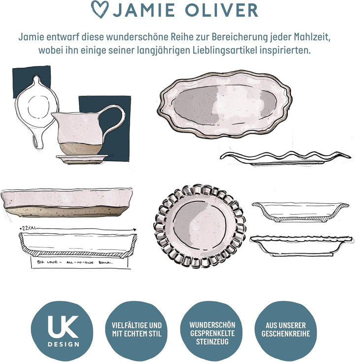 Jamie Oliver Big Love Alleskönner-Brett, FSC-Mangoholz, Holzbrett mit Geätztem Rand, Servierbrett, 4