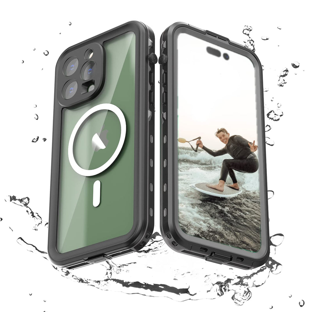 FocRelaxer für iPhone 14 Pro Max Hülle IP68 Wasserdicht Handyhülle Stossfest Staubdicht Outdoor Panz