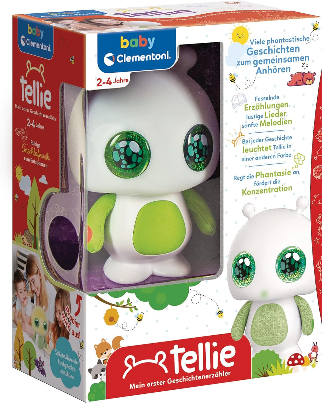 Clementoni 59232 Baby Tellie Geschichtenerzähler, Hörspielbox mit Geschichten, Kinderliedern & Schla