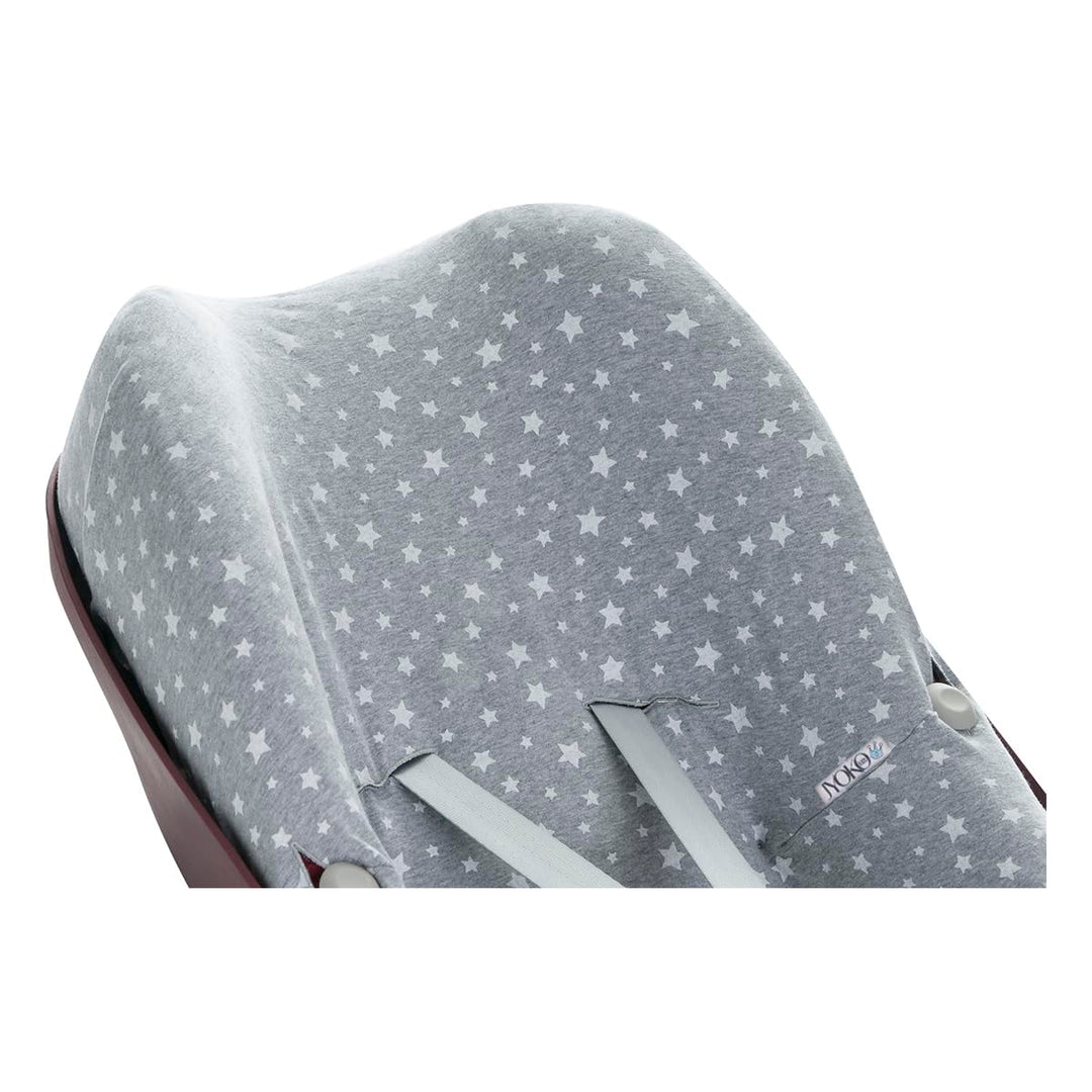 JYOKO KIDS Baumwollbezug für Autositz kompatibel mit Pebble Maxi Cosi, Bebe Confort (White Star), Wh