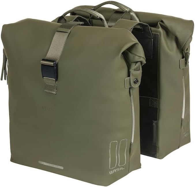 Basil SoHo Doppeltasche Nordlicht – 41 Liter – wasserdicht – geeignet für City- und E-Bike – mossgrü