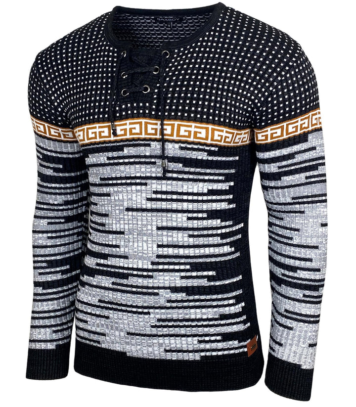 Baxboy Herren Strick-Pullover Rundhals | Männer Winter-Pullover |stylischer Herren Strick-Pulli | Wa