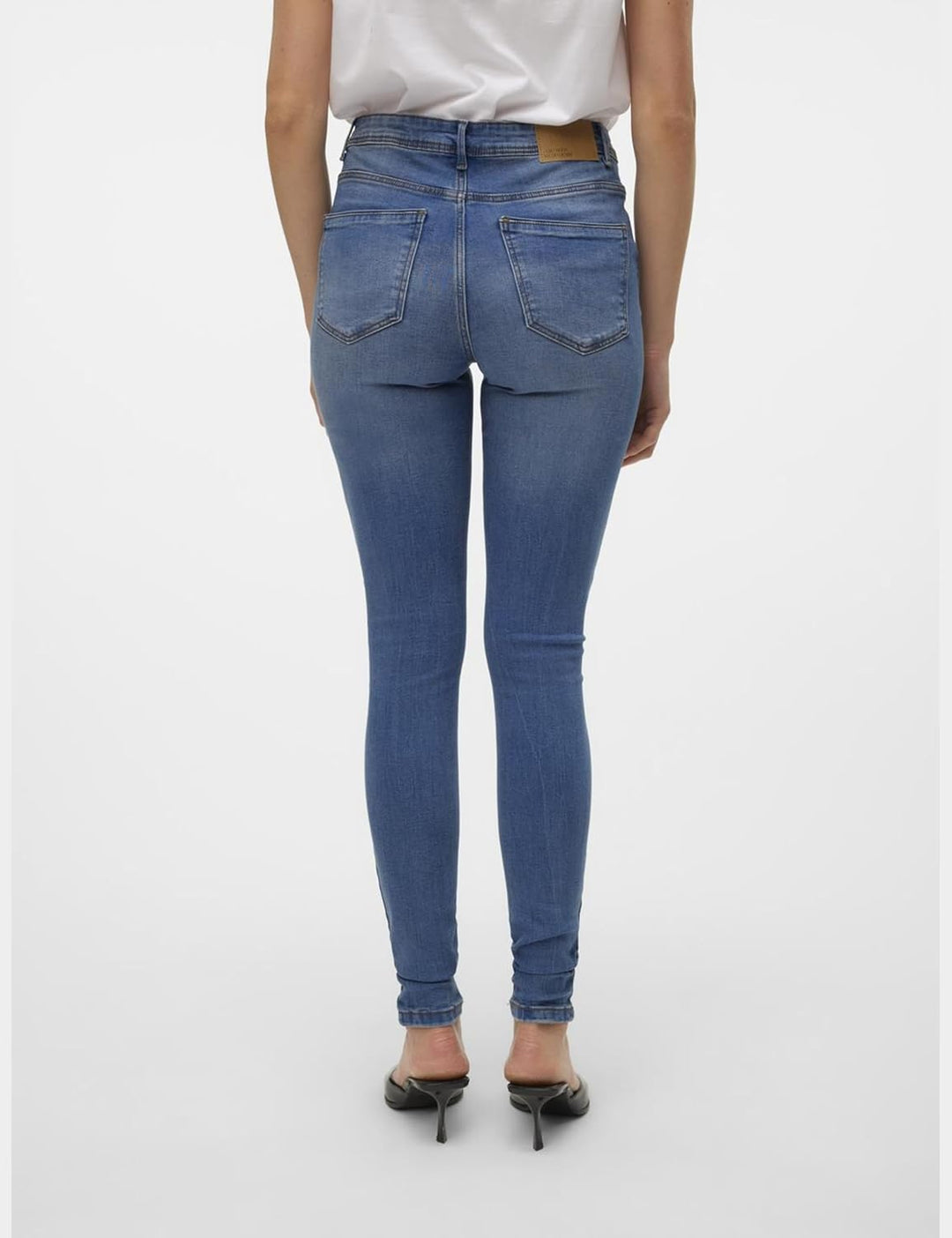 VERO MODA Damen VMTANYA MR S Piping Jeans VI207 GA 10225234 XXS / 30L Medium Blue Denim, XXS / 30L M