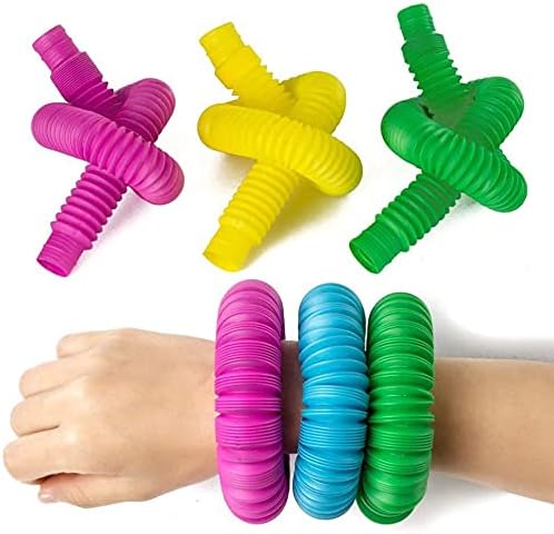 TOOB-X Sensorisches Pop-Röhren-Spielzeug, buntes Stressabbau-Spielzeug, Fidget Pop Mehrfarbig, erwei