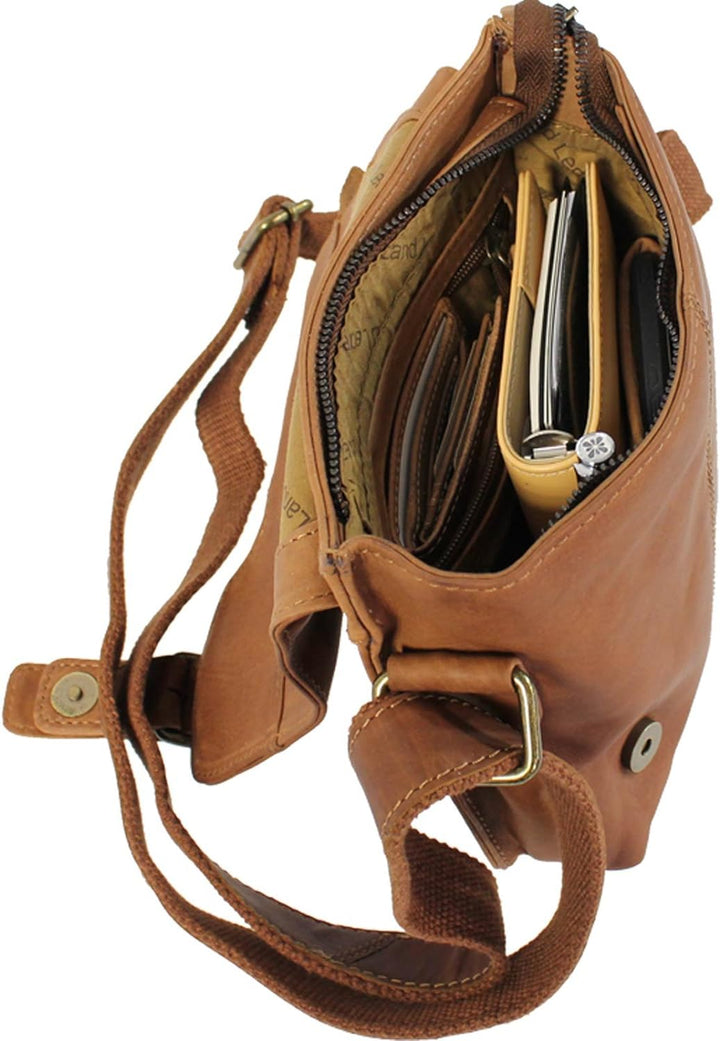 Landleder Umhängetasche braun echt Leder Umhängetasche