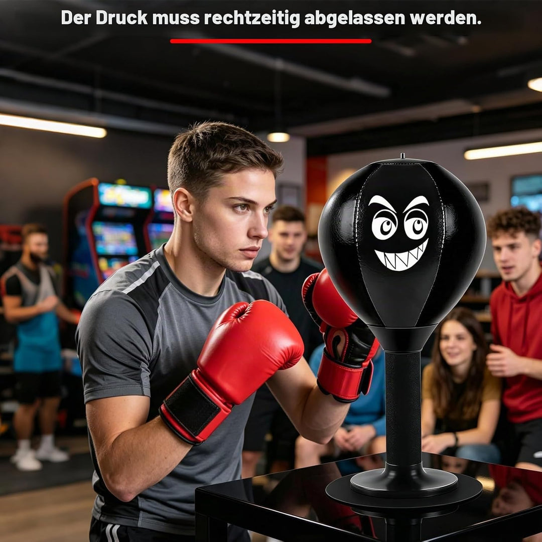 Punchingball Tisch, freistehender Desktop-Boxsack mit Saugnapf – zum Stressabbau für Büro &amp; Homeoffi