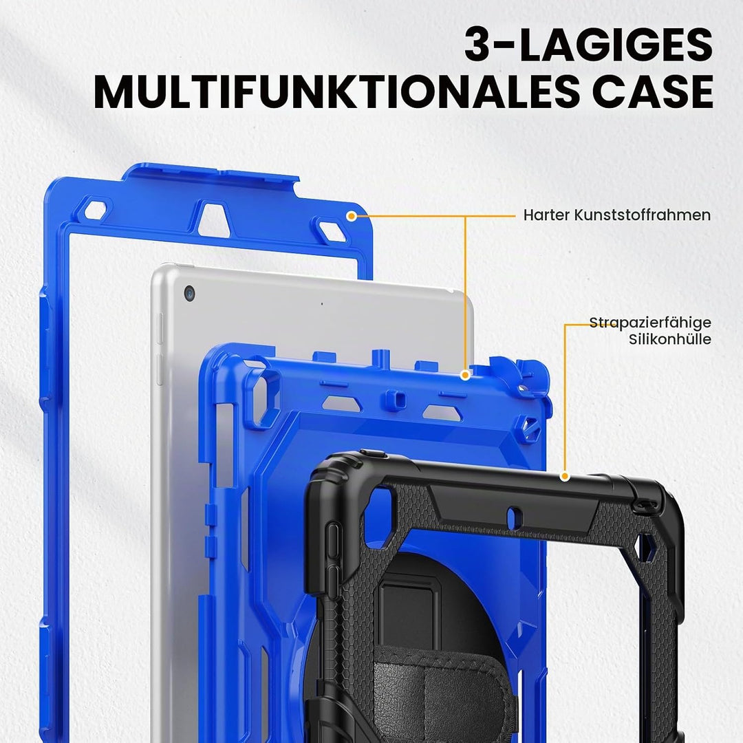 timecity Hülle Für iPad 9 8 7 Generation (10.2 Zoll, 2021 2020 2019), Stossfeste Hülle mit Displaysc