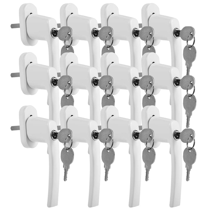 Sonnewelt 12x Abschliessbar Sicherheitsfenstergriff, Fenstergriff Aluminium, kindersicherung mit Sch